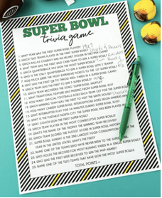 Super Bowl Trivia – Free Printable